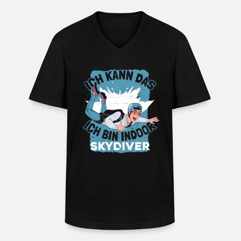 Indoor-Skydiving - Männer-T-Shirt mit V-Ausschnitt - Schwarz