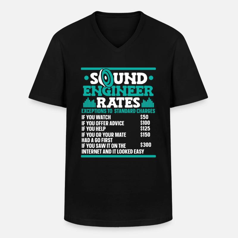 Tontechniker Sound Audio Engineer - Männer-T-Shirt mit V-Ausschnitt - Schwarz
