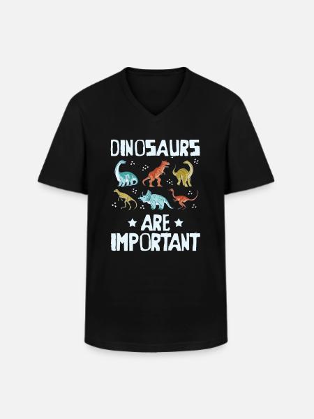 Dinosaur - Men's V-Neck T-Shirt - black