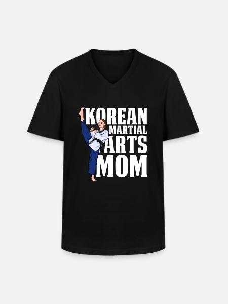Taekwondo Mama - Männer-T-Shirt mit V-Ausschnitt - Schwarz