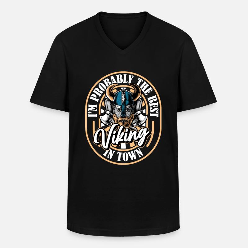 Wikinger Axt - Männer-T-Shirt mit V-Ausschnitt - Schwarz