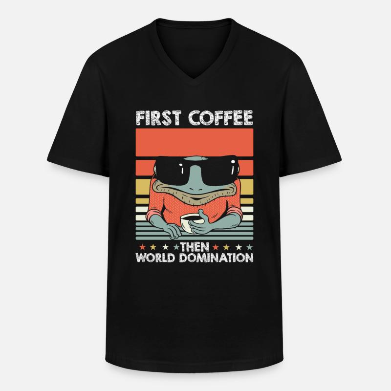 Frog Toad Coffee Sunglasses - Men's V-Neck T-Shirt - black