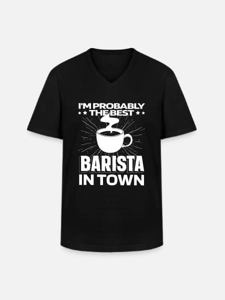 Barista Coffee - Men's V-Neck T-Shirt - black