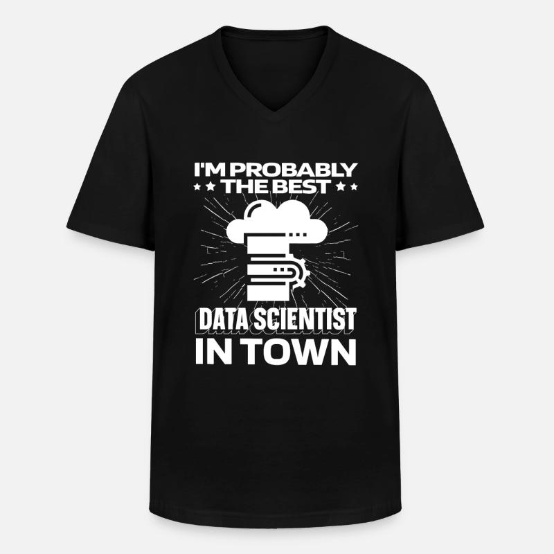 Data Science Data Analyst Server - Men's V-Neck T-Shirt - black