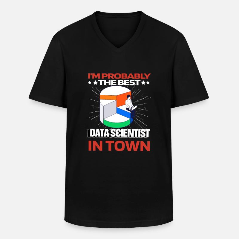Data Science Data Analyst Lustig - Men's V-Neck T-Shirt - black