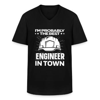 Ingenieur Helm - Männer-T-Shirt mit V-Ausschnitt - Schwarz - Vorne - AI Model Male 178 dark (178cm)