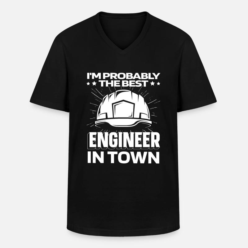 Ingenieur Helm - Männer-T-Shirt mit V-Ausschnitt - Schwarz