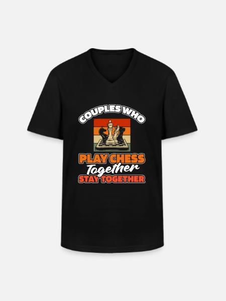 Paire d’échecs - T-shirt col V Homme - noir