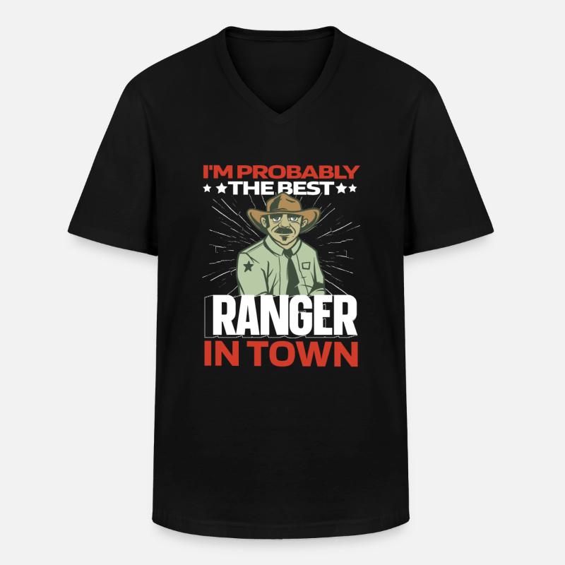 Förster Lustig - Männer-T-Shirt mit V-Ausschnitt - Schwarz