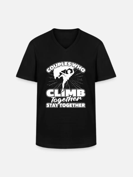 Climbing Climber Couple - Men's V-Neck T-Shirt - black