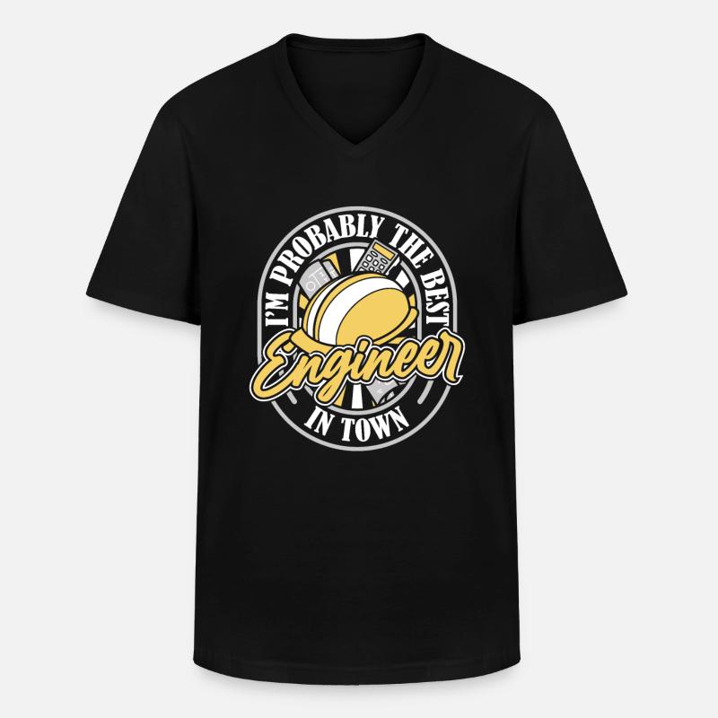 Ingenieur Schutzhelm - Männer-T-Shirt mit V-Ausschnitt - Schwarz