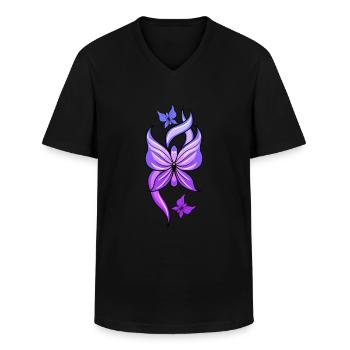 Fibromyalgia Rheumatism Colorful - Men's V-Neck T-Shirt - black - Front - AI Model Male 178 dark (178cm)