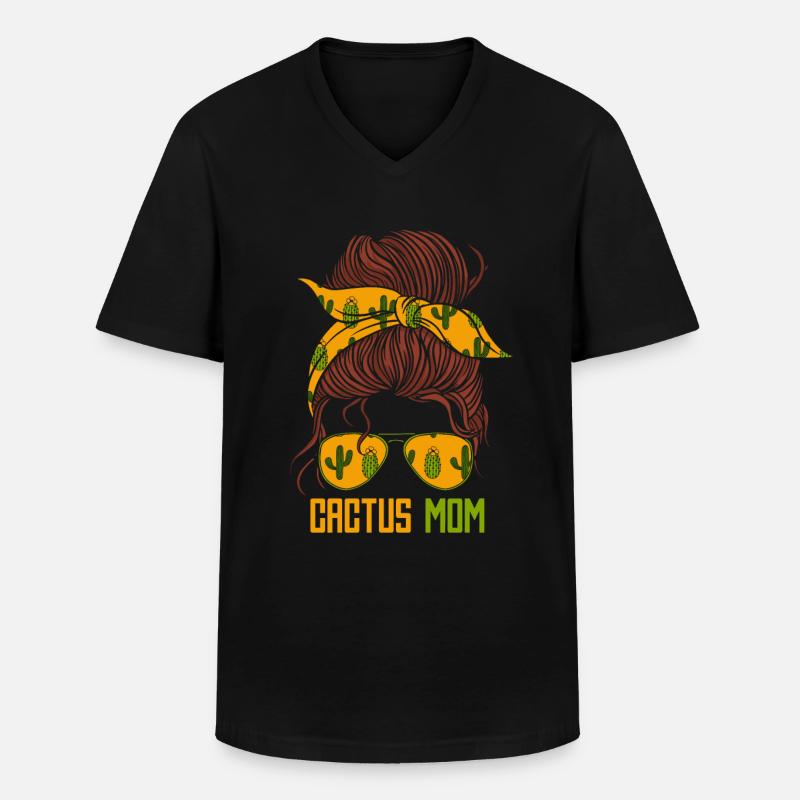 Kaktus Garten - Männer-T-Shirt mit V-Ausschnitt - Schwarz