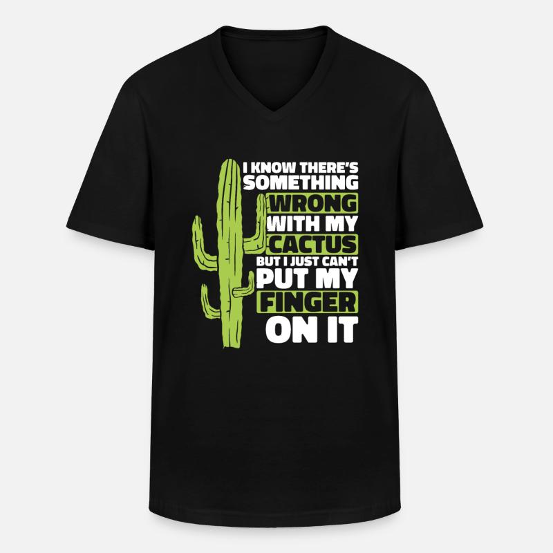 Kaktus Garten - Männer-T-Shirt mit V-Ausschnitt - Schwarz