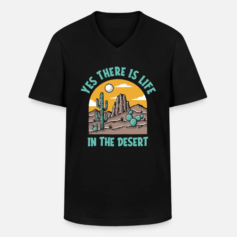 Kaktus Garten - Männer-T-Shirt mit V-Ausschnitt - Schwarz