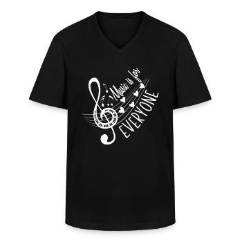 Music Teacher Music Teacher - Men's V-Neck T-Shirt - black - Front - AI Model Male 178 dark (178cm)