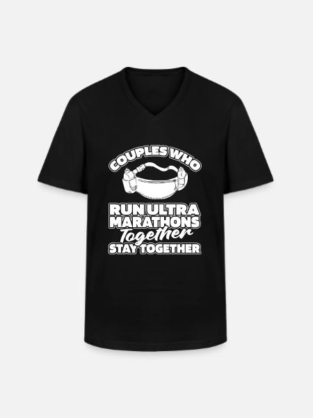 Ultramarathon Paar - Männer-T-Shirt mit V-Ausschnitt - Schwarz