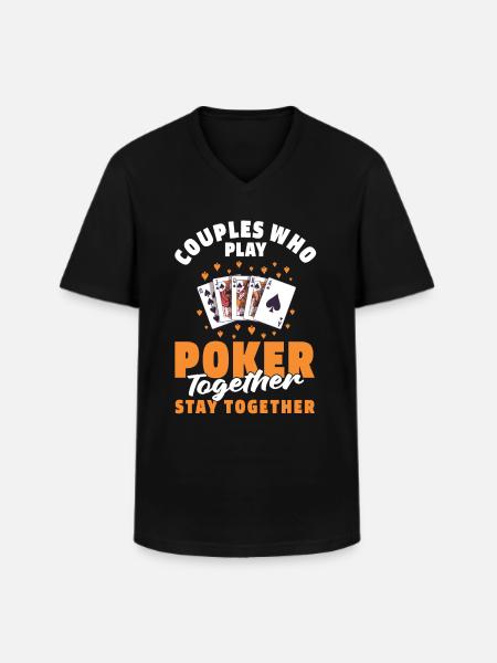 Poker Paar - Männer-T-Shirt mit V-Ausschnitt - Schwarz