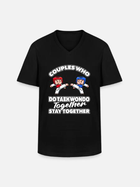 Taekwondo Pair - Men's V-Neck T-Shirt - black