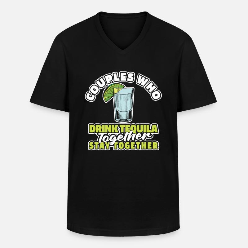 Tequila Paar - Männer-T-Shirt mit V-Ausschnitt - Schwarz