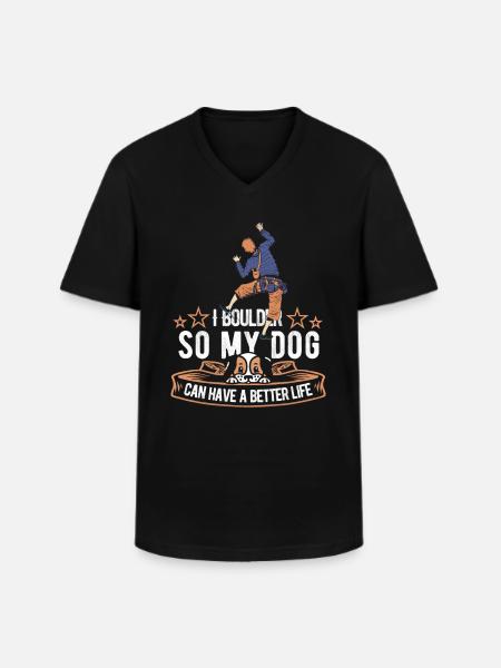 Bloc Chien de bloc - T-shirt col V Homme - noir