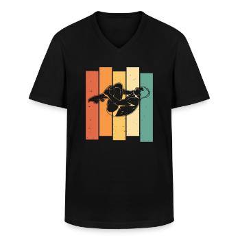 Diving Divers - Men's V-Neck T-Shirt - black - Front - AI Model Male 178 dark (178cm)