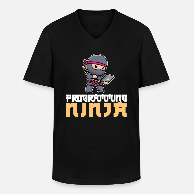 Entwickler Coder Programmierer Ninja - Männer-T-Shirt mit V-Ausschnitt - Schwarz