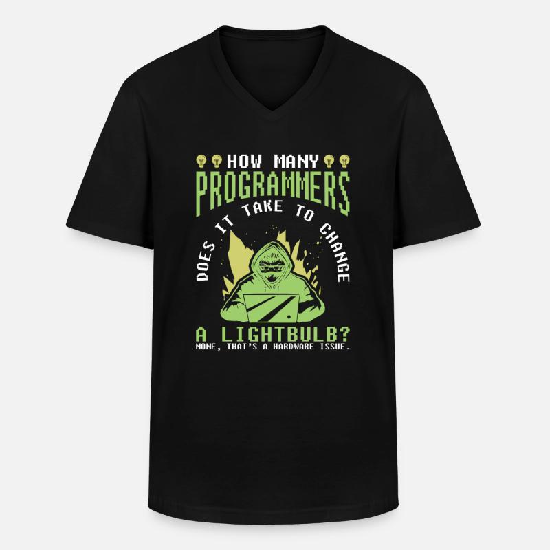 Développeur Coder Programmeur Drôle - T-shirt col V Homme - noir