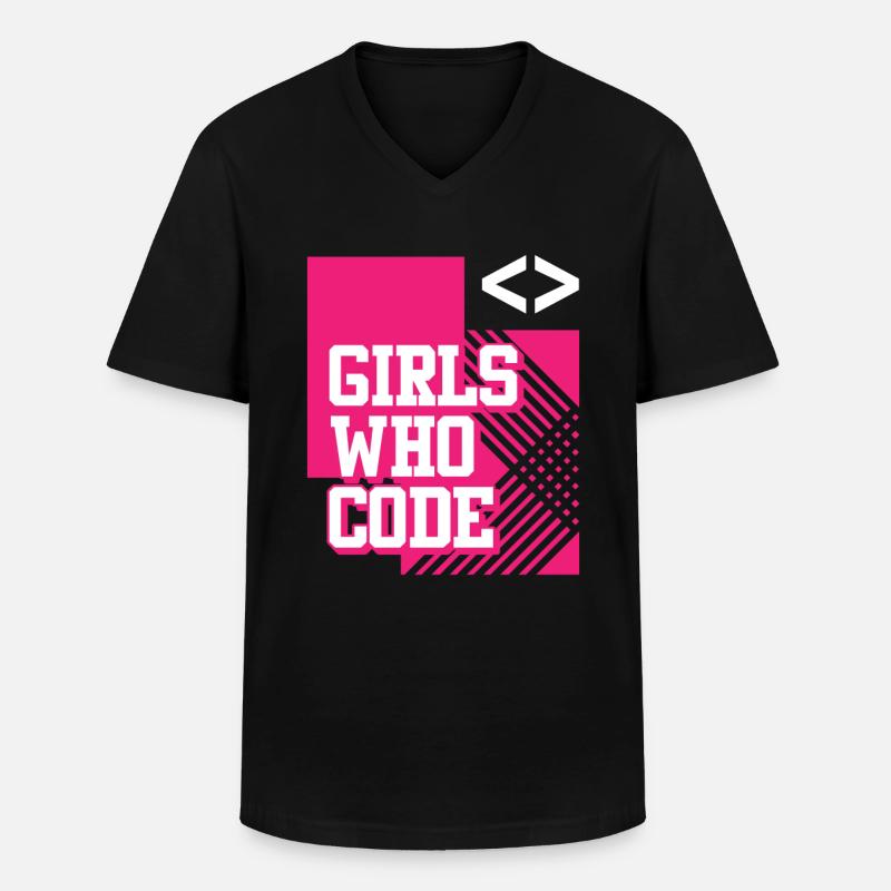 Entwickler Coder Programmierer Mädchen - Männer-T-Shirt mit V-Ausschnitt - Schwarz