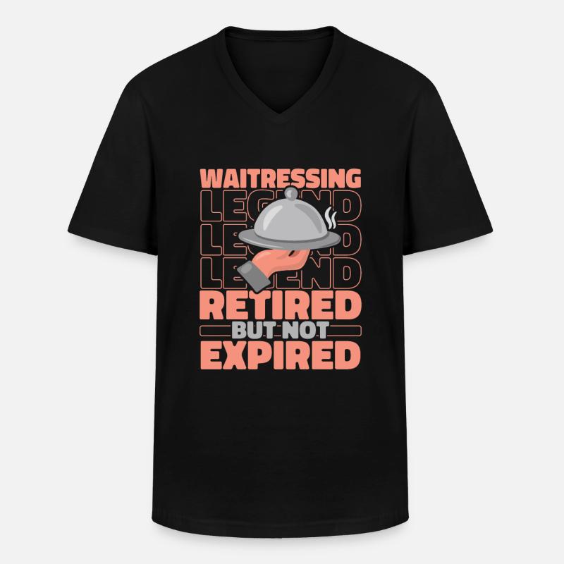 Kellner Kellnerin Im Ruhestand - Männer-T-Shirt mit V-Ausschnitt - Schwarz