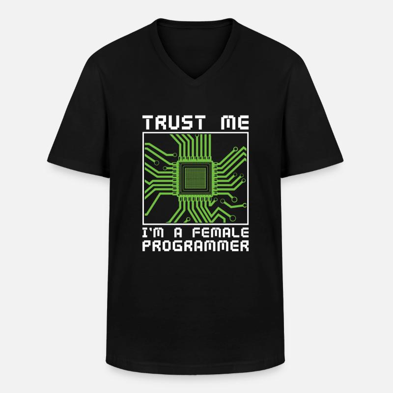 Developer Coder Programmer Microchip - Men's V-Neck T-Shirt - black