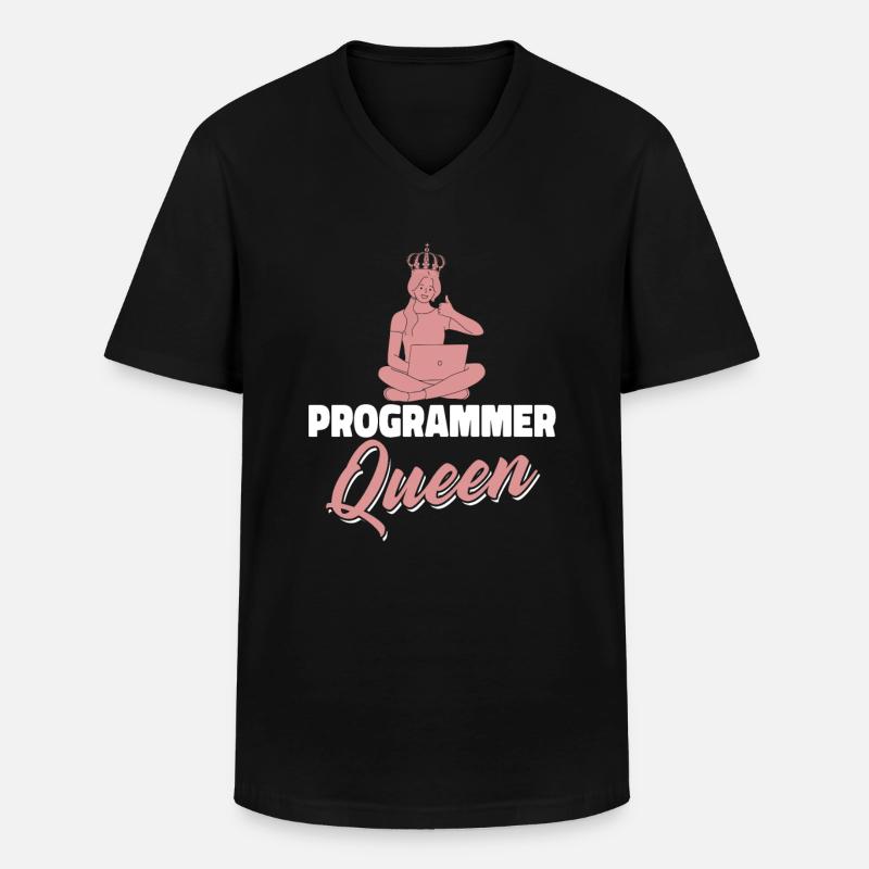 Developer Coder Programmer Queen - Men's V-Neck T-Shirt - black