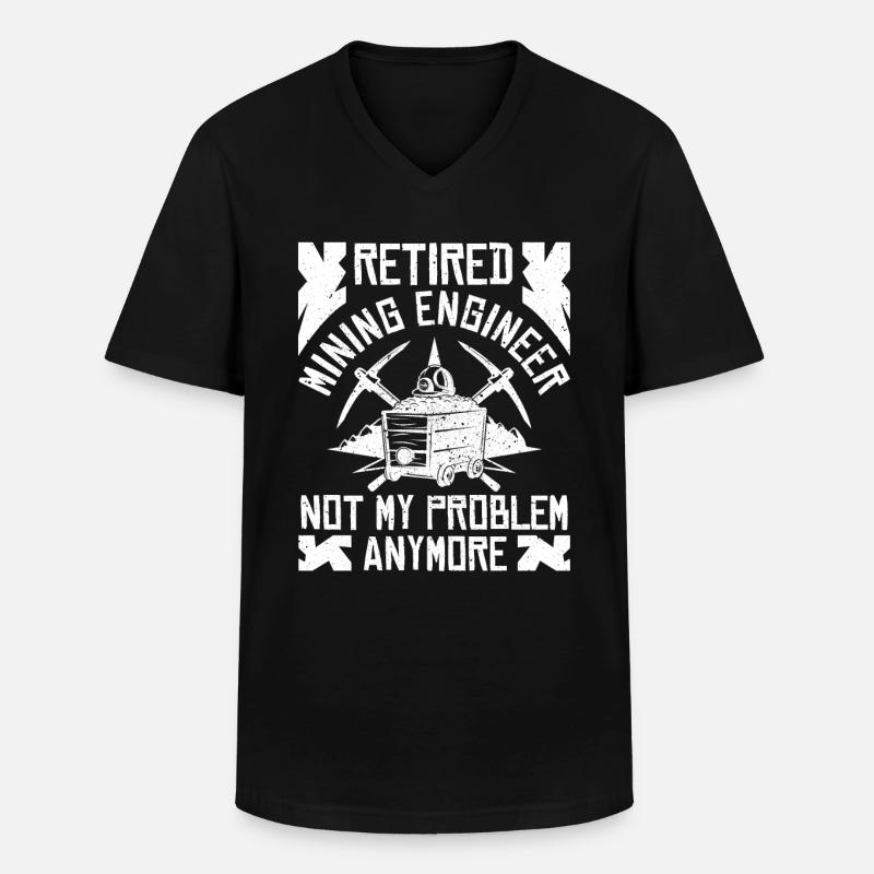 Retired Engineer Mining Engineer - Men's V-Neck T-Shirt - black