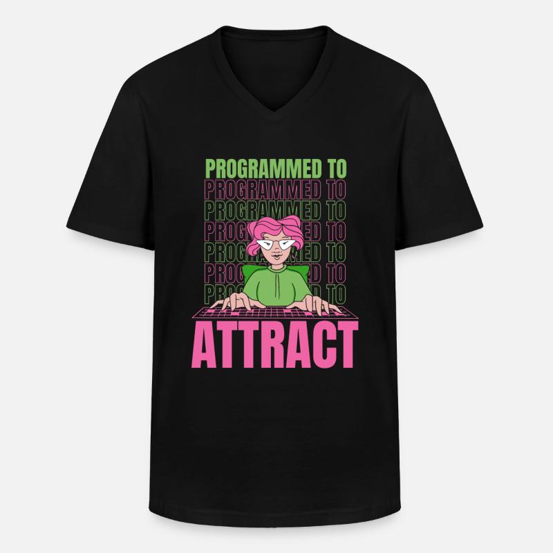 Développeur Coder Programmeur Drôle - T-shirt col V Homme - noir