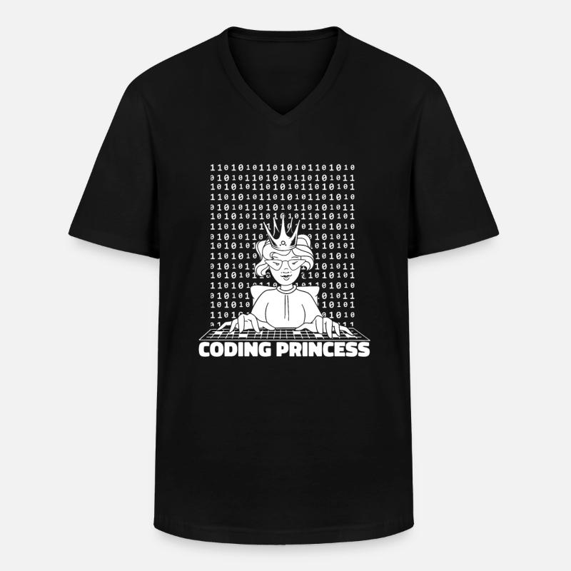 Développeur Coder Programmeur Princess - T-shirt col V Homme - noir