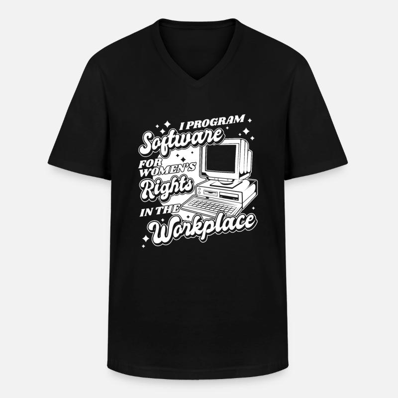 Developer Coder Programmer Computer - T-shirt col V Homme - noir