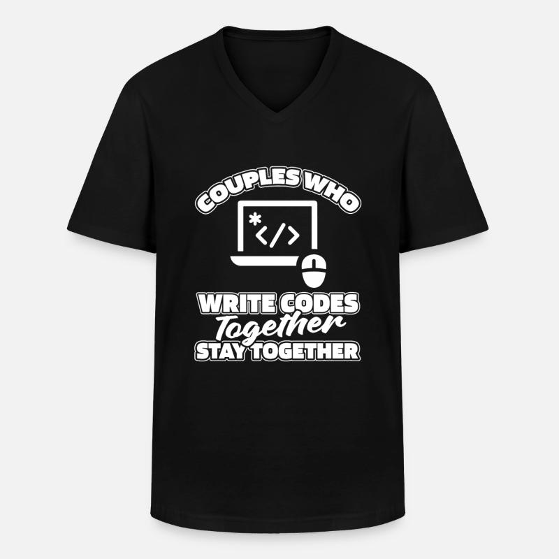 Developer Coder Programmer Pair - Men's V-Neck T-Shirt - black