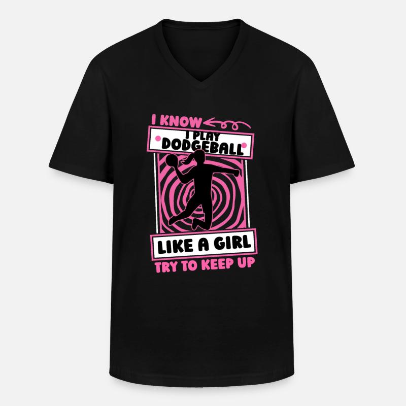 Völkerball Mädchen - Männer-T-Shirt mit V-Ausschnitt - Schwarz