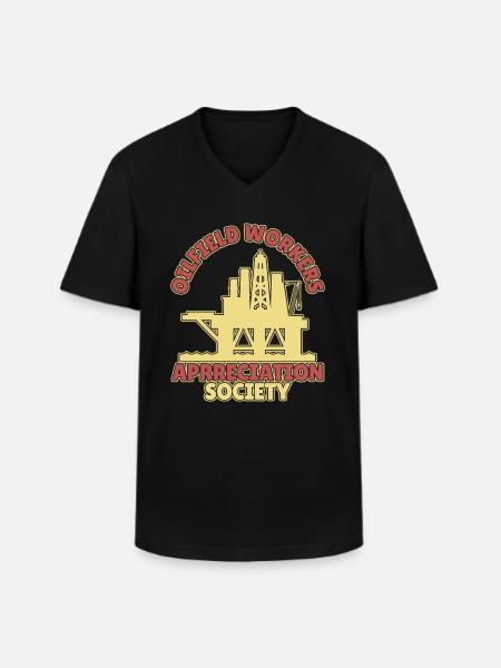 Ölfeld Bohrinsel - Männer-T-Shirt mit V-Ausschnitt - Schwarz