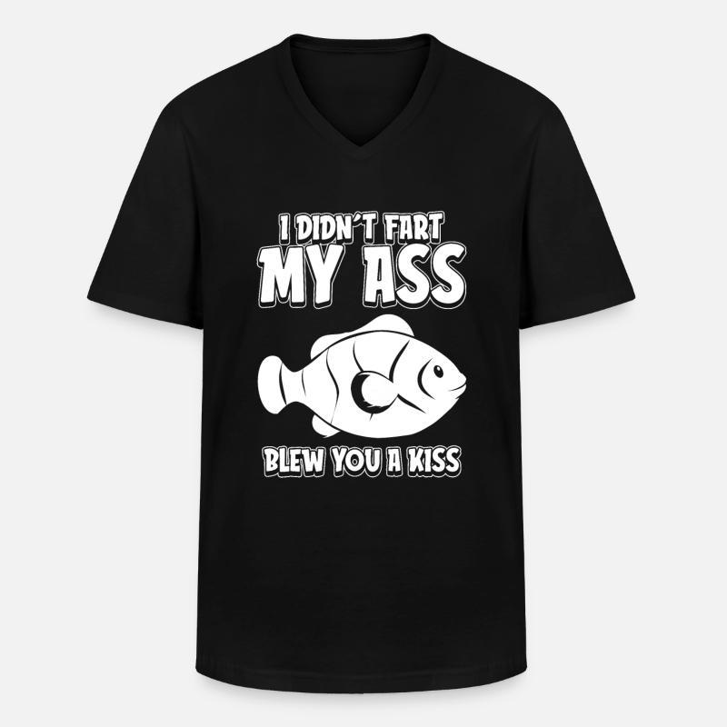 Clownfisch Witzig - Männer-T-Shirt mit V-Ausschnitt - Schwarz