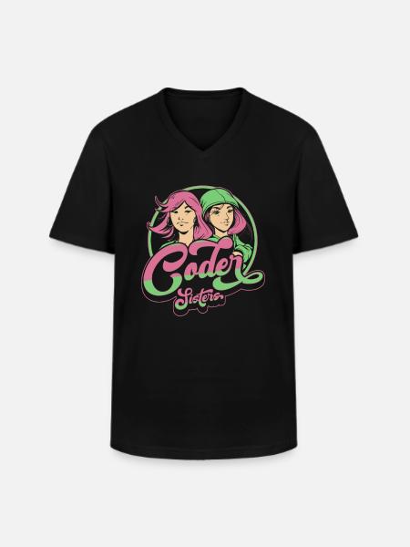 Entwickler Coder Programmierer Schwester - Männer-T-Shirt mit V-Ausschnitt - Schwarz