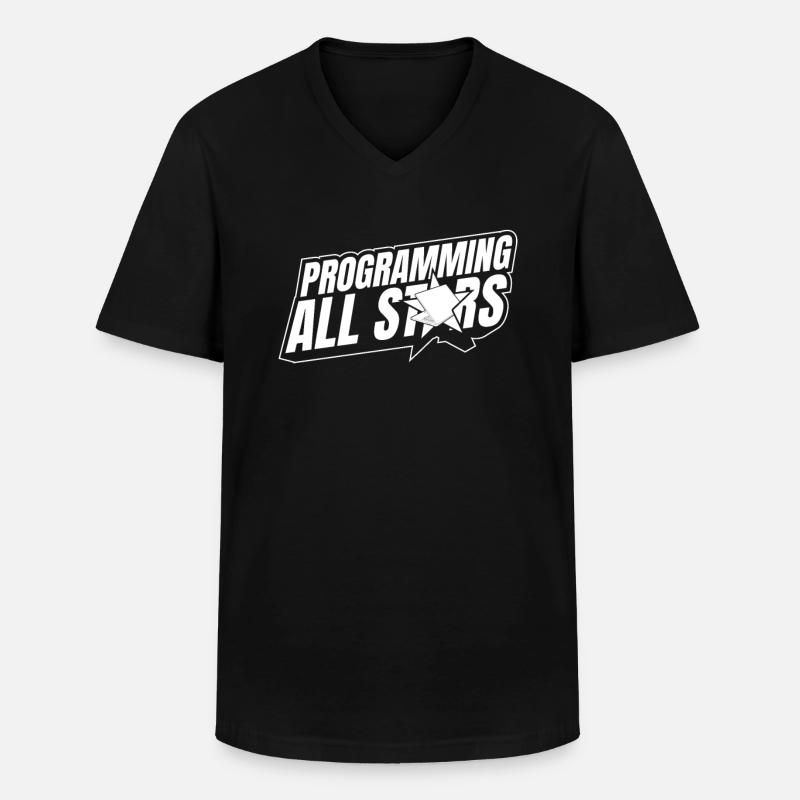Developer Coder Programmer All Stars - Men's V-Neck T-Shirt - black