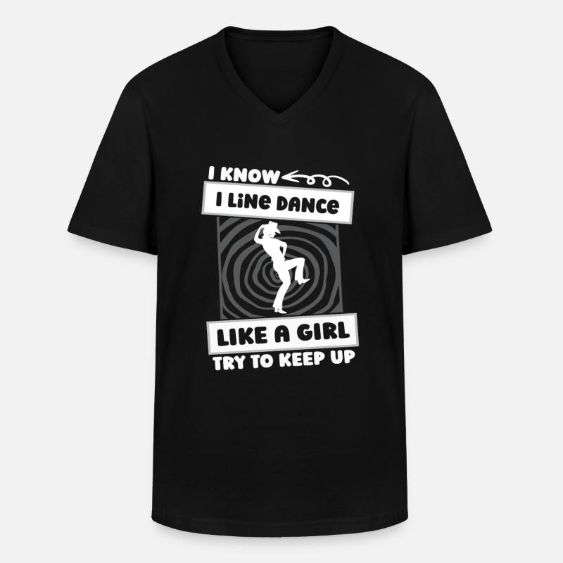 Line Dance Mädchen - Männer-T-Shirt mit V-Ausschnitt - Schwarz