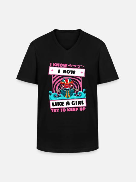 Aviron filles - T-shirt col V Homme - noir