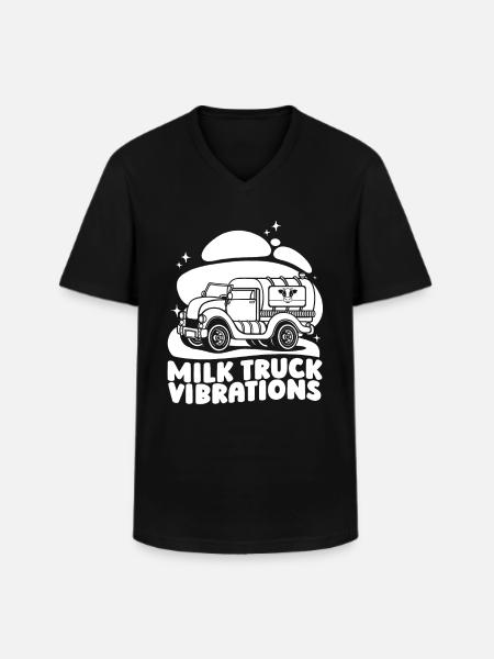 Cow Milk Vibrations Milk Cart - Men's V-Neck T-Shirt - black