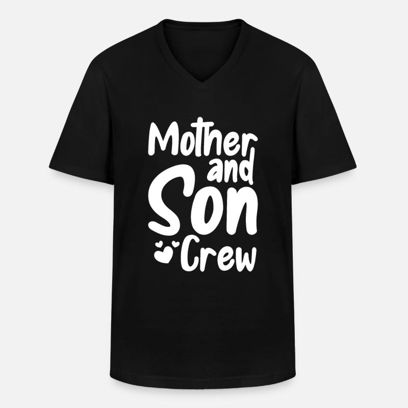 Mama Mutter Sohn - Männer-T-Shirt mit V-Ausschnitt - Schwarz