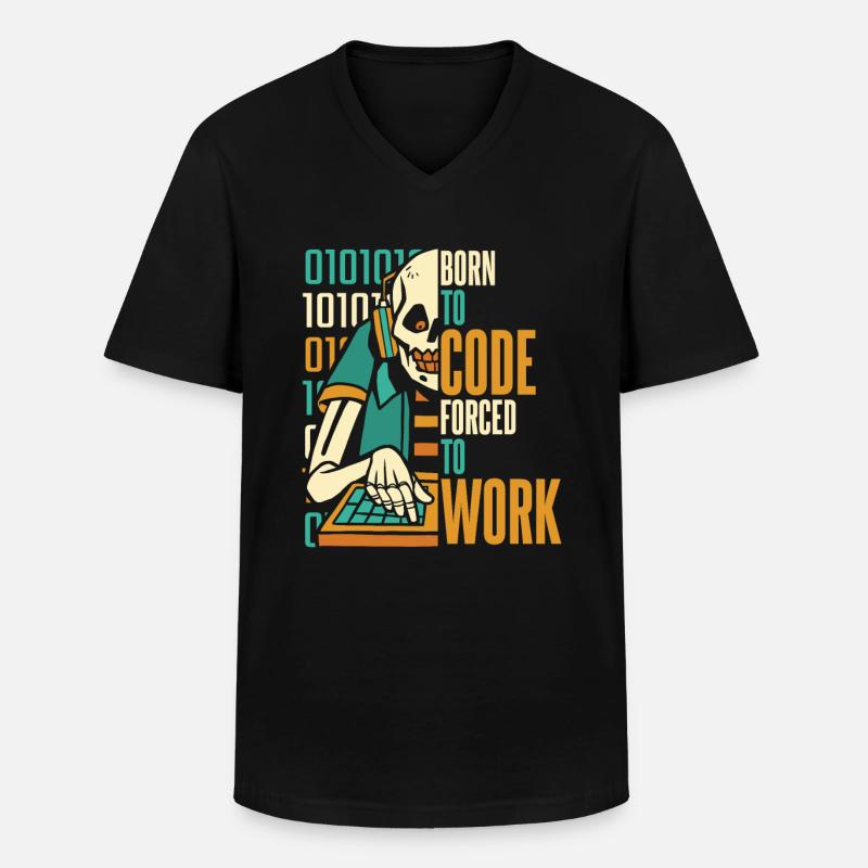 Entwickler Coder Programmierer Schädel - Männer-T-Shirt mit V-Ausschnitt - Schwarz