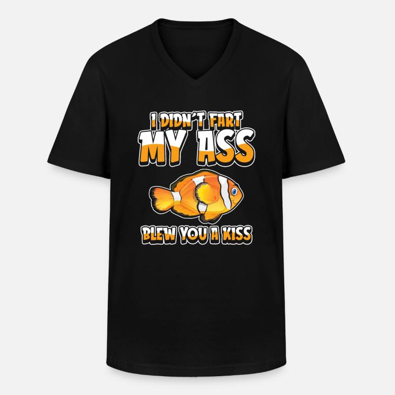 Clownfisch Witzig - Männer-T-Shirt mit V-Ausschnitt - Schwarz