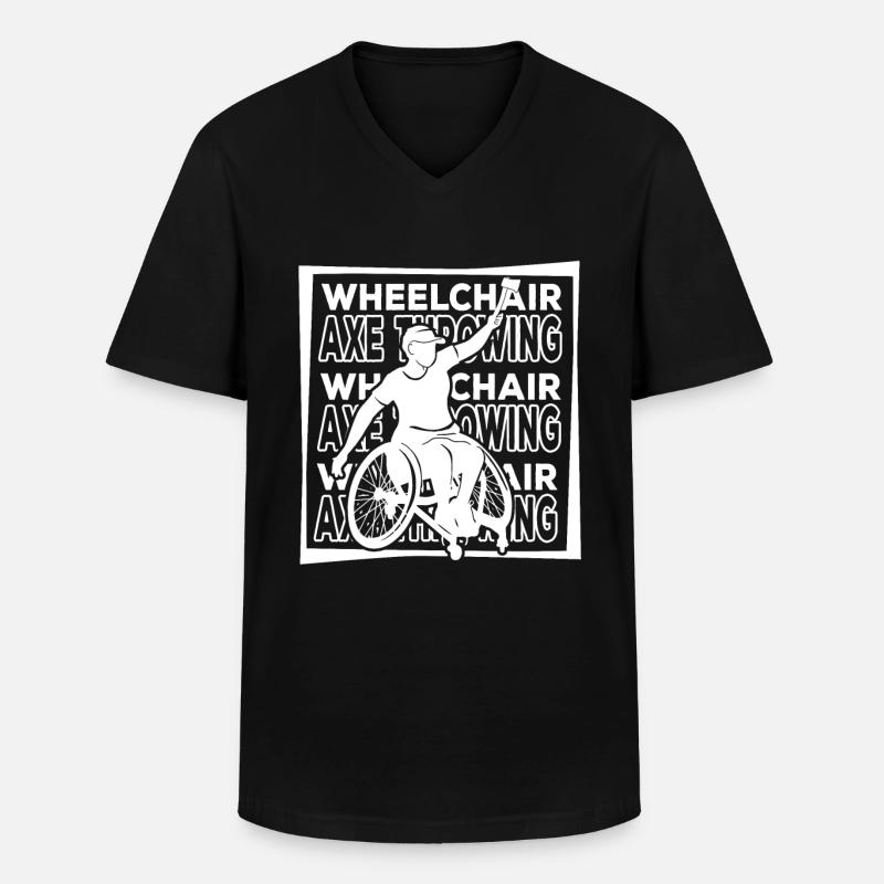 Axtwerfen Axtwerfer Rollstuhl - Männer-T-Shirt mit V-Ausschnitt - Schwarz