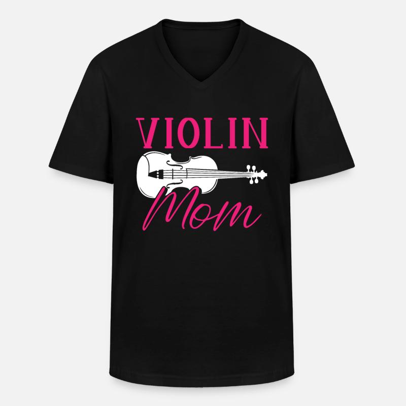 Violine Geige Mama - Männer-T-Shirt mit V-Ausschnitt - Schwarz